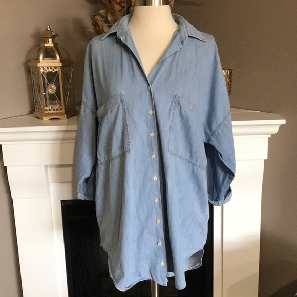 Zara Tops - Zara Woman Oversized Chambray Shirt